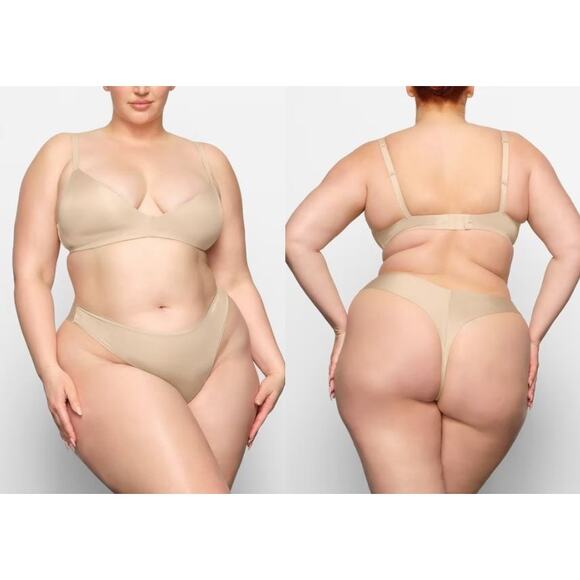 SKIMS Fits Everybody Wireless T-Shirt Demi Bra Lightly Lined Sand Size 34A - Picture 4 of 8